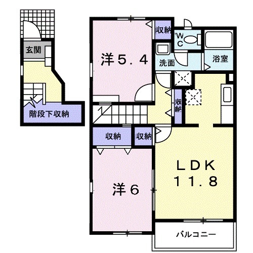 ハーモニー Βの間取り