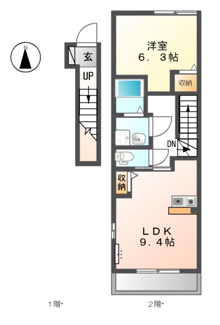 ヴィラージュ白山の間取り
