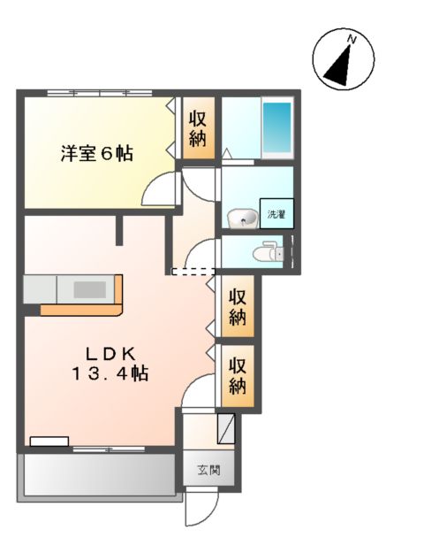 アシューレ五郎丸Bの間取り
