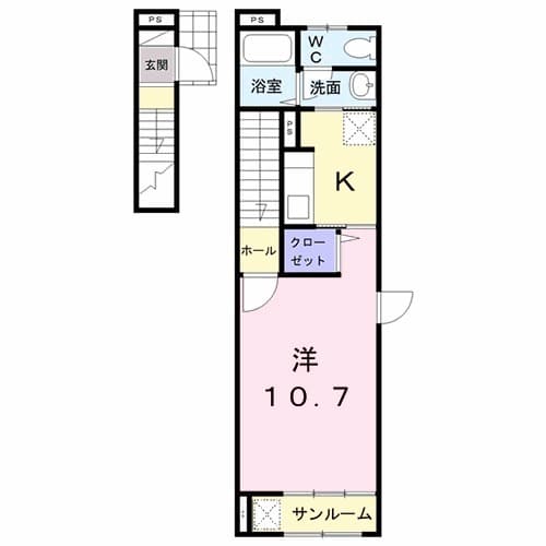 Ｗ．グリシーナ・02020号室の間取り