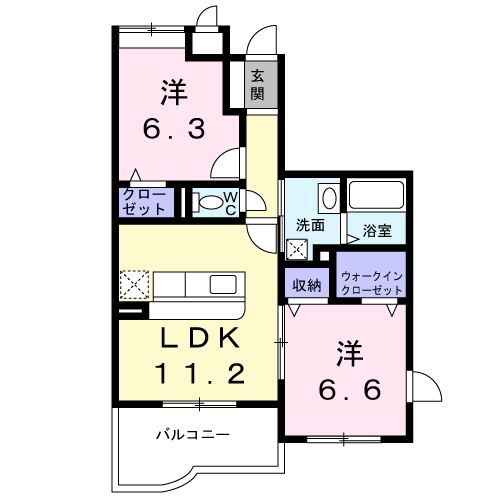 ヴィクトリア オーシャンAの間取り