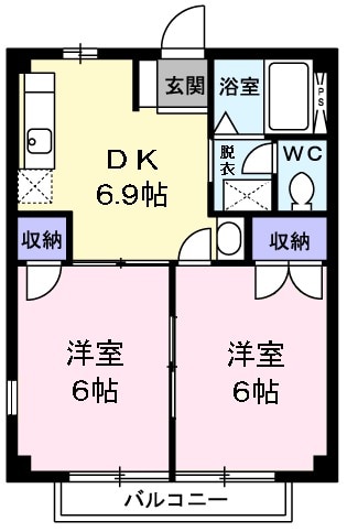 アーバンキャッスル・02050号室の間取り