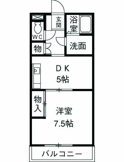 古庄の完工年月（1999年3月）築の賃貸マンションの間取り