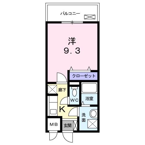 森下町の完工年月(2015年1月)築の賃貸マンションの間取り
