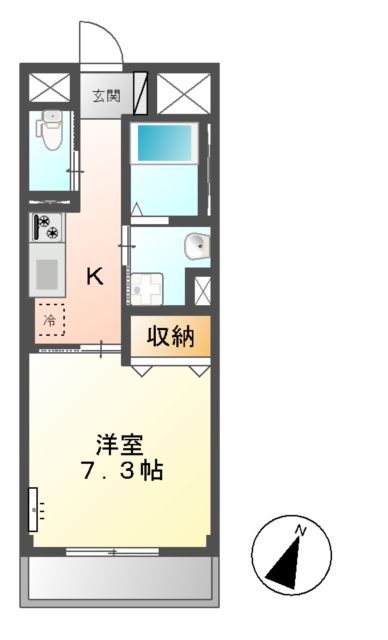 曲金の完工年月(2014年6月)築の賃貸マンションの間取り
