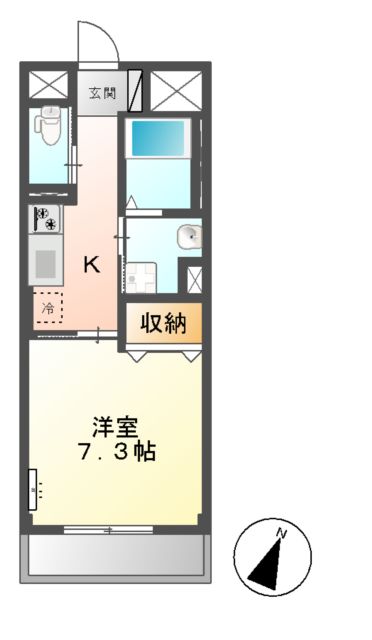 曲金の完工年月(2014年6月)築の賃貸マンションの間取り
