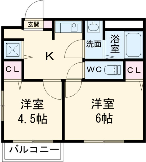上青木西の完工年月(1984年8月)築の賃貸マンションの間取り