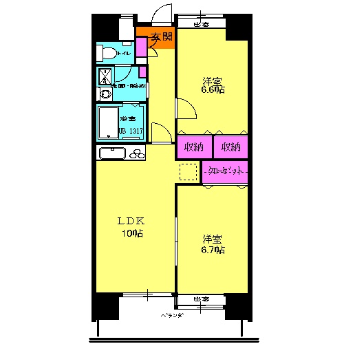 タケノヤハイツ錦町の間取り