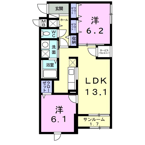 ベルコロレⅢの間取り