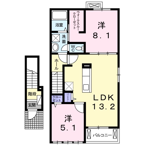 リバージュ海西Ⅱの間取り