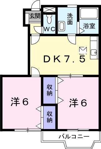 グリーンハイツBの間取り