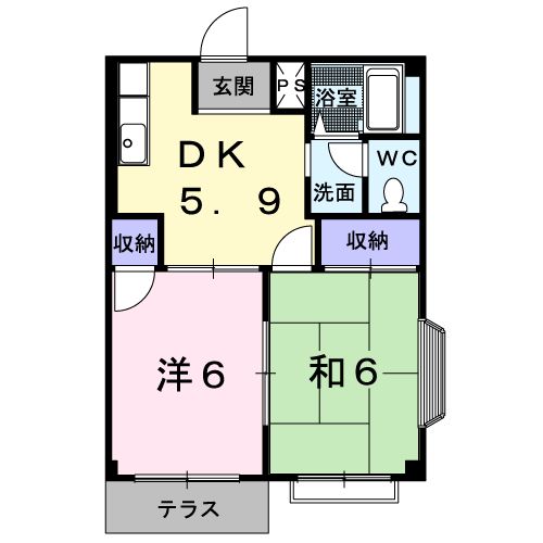 コーポラス谷田の間取り