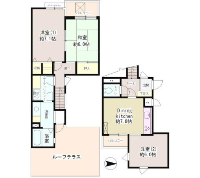 カルム桜新町パティオの間取り