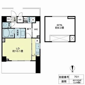ベルファース奥沢・701号室の間取り