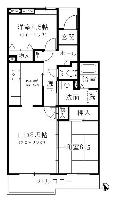コーポレート小金井梶野通り7号棟の間取り