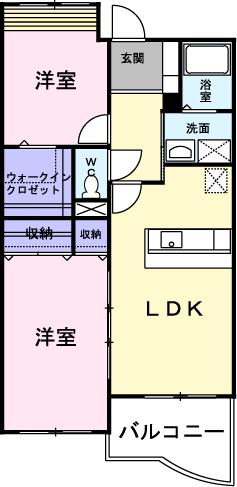 パイン・ヒルズ弐番館の間取り
