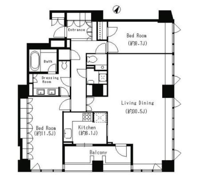 パークキューブ目黒タワーの間取り