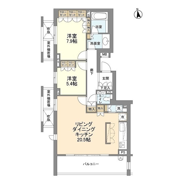 パークハウス代沢プレイス601号室の間取り