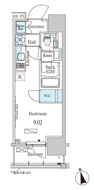 パークアクシス門前仲町イーストの間取り