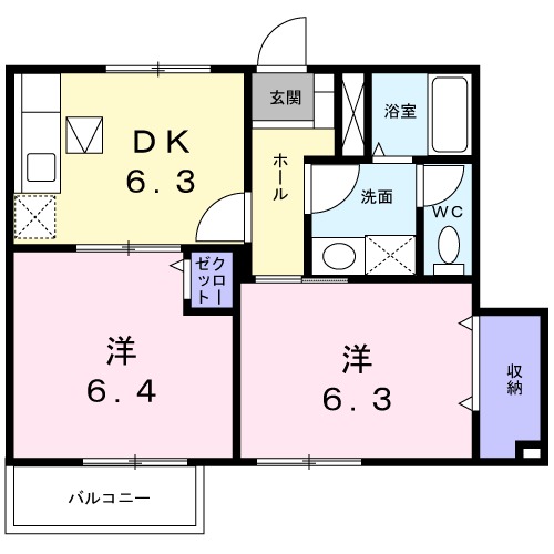 オーブリー小倉 Ⅱの間取り