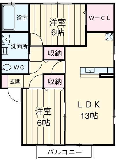 グリーンスクエア Dの間取り