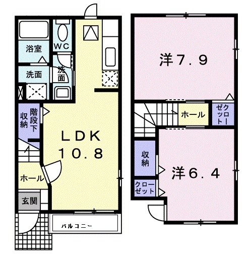 シルク ガ-デン Aの間取り