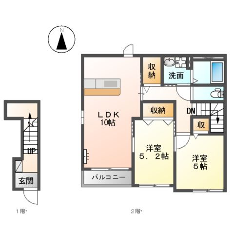 メゾン ハヤブサ Aの間取り