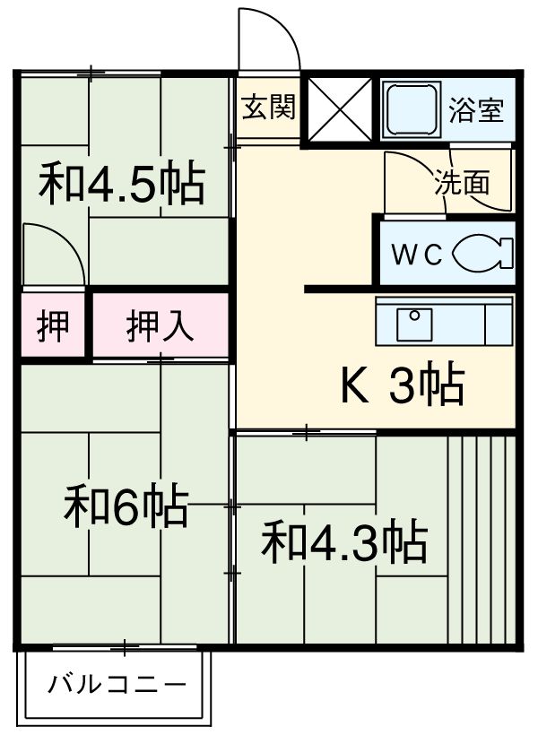 コーポかすみの間取り