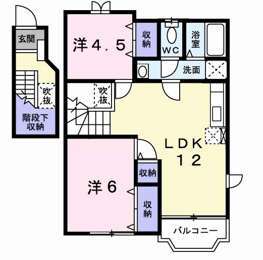 シャトーポルトAの間取り