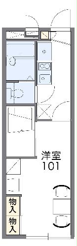 レオパレスＣｈｒｉｓｔ・107号室の間取り