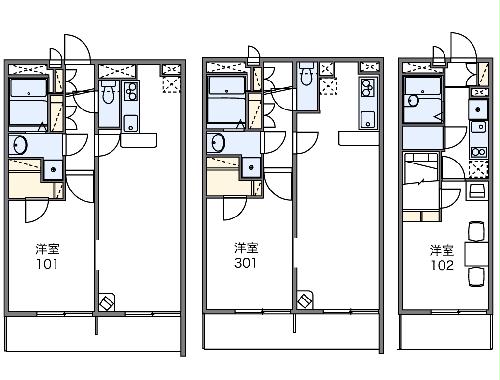 レオパレスサーティーンストーンⅢの間取り