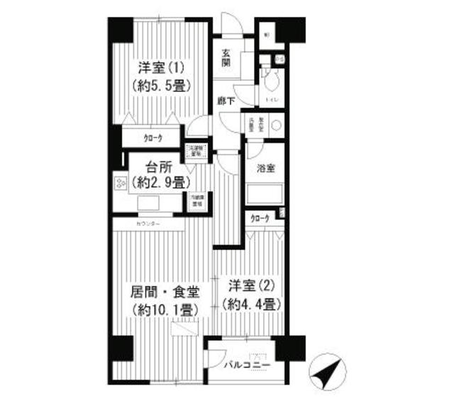 フォンティーヌ川崎の間取り