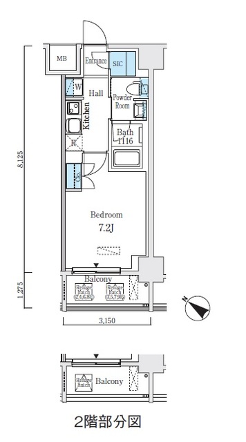 アジュールテラス日本橋浜町・704号室の間取り