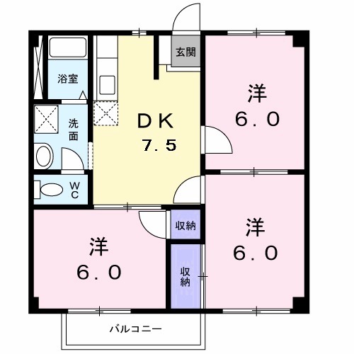 ハイツ祗園Aの間取り