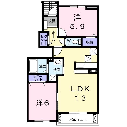 グレース天道 Aの間取り