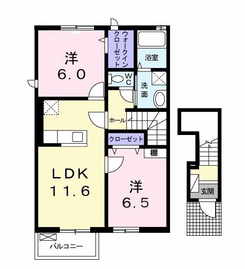 スウィート・ローズ・ハウスAの間取り