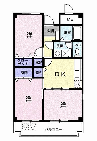 ボーヒルズ Kの間取り