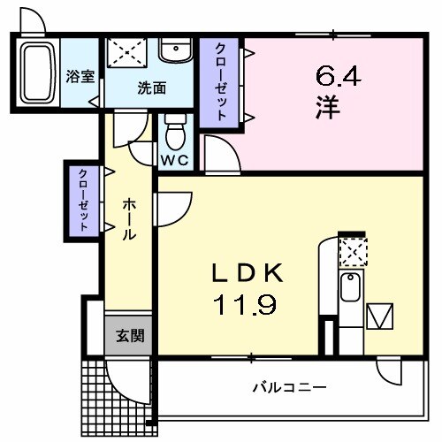 フィデール・01020号室の間取り