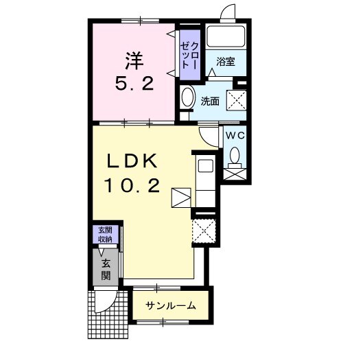 アストレア・01030号室の間取り