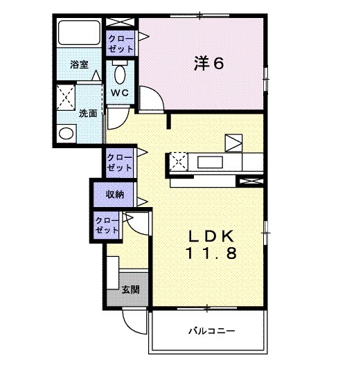 ソレイユBの間取り