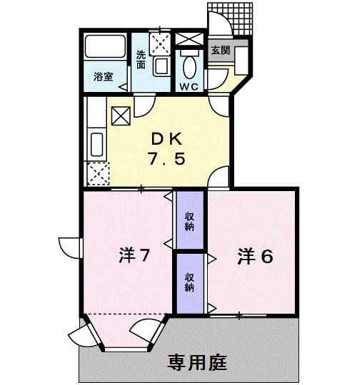 クレストールたんぽぽBの間取り