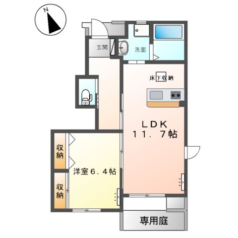 101号室の間取り