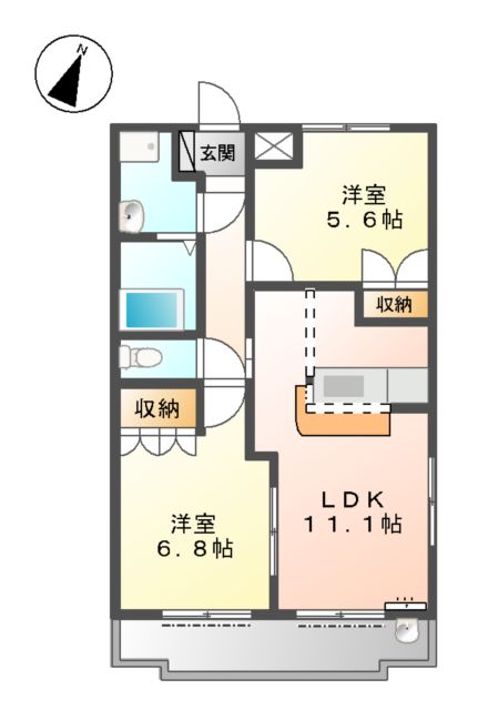 リジェールウエストゥの間取り