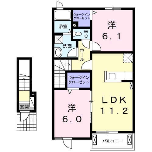 プランドールⅡBの間取り