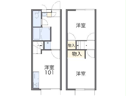 新居町中之郷の完工年月(2001年2月)築の賃貸アパートの間取り