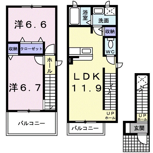 アンソレイエSの間取り