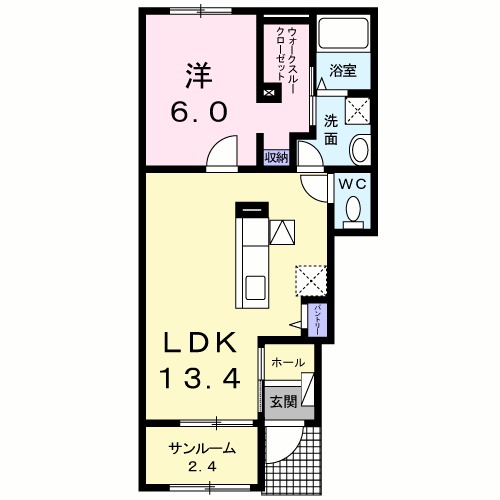 ラ・ティーダヒルズ Wの間取り