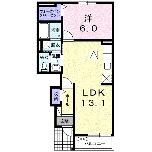 01020号室の間取り