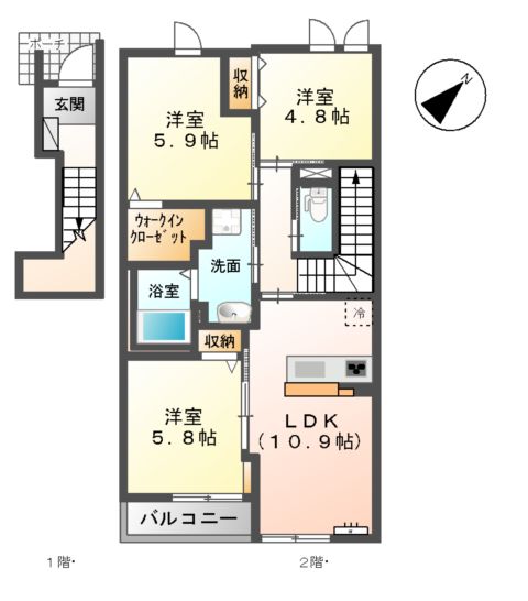 グランディール Ⅱの間取り