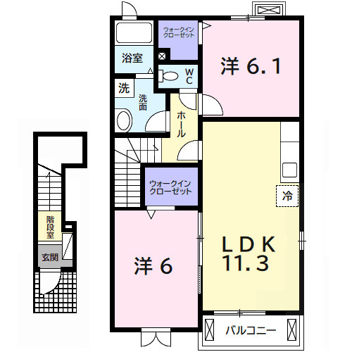 ヴァンベールAの間取り